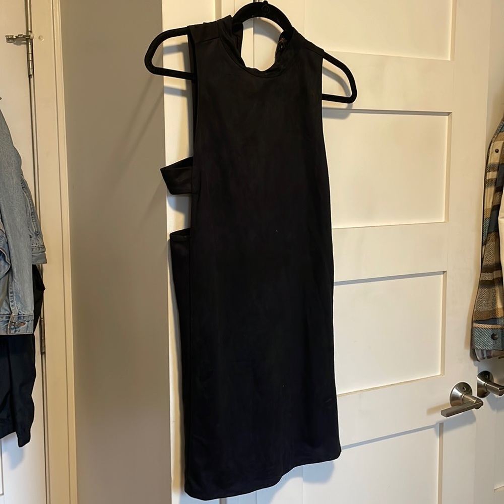 Suede cut out mini dress